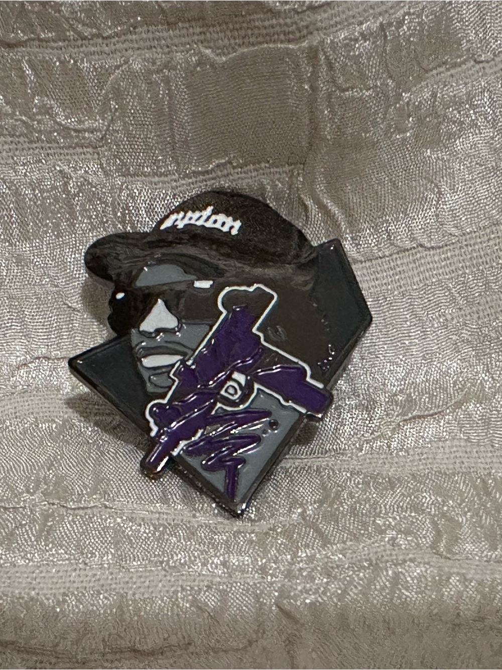 Eazy E NWA pin From NWA Record Hat Pin Metal Enamel Lapel- Pony Lawson Art